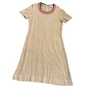 Vintage 60s Chevy Chase by Freida Knit Dress Short Sleeve Midi A-Line Sporty